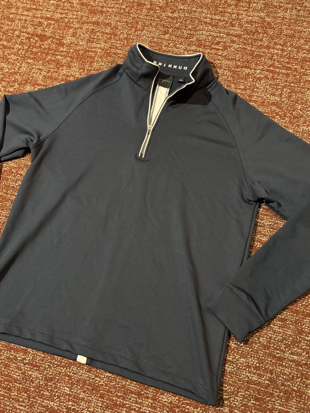 Dunning Golf Navy Blue quarter zip pullover stretch active pullover men’s small